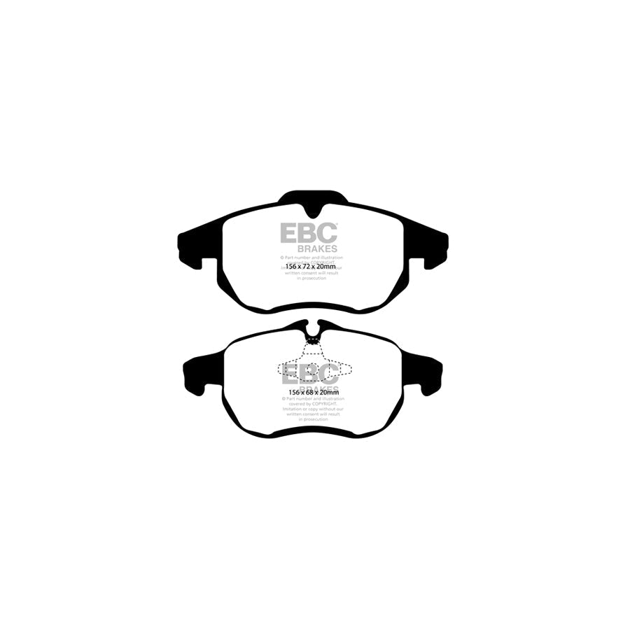 EBC PD08KF414 Opel Saab Vauxhall Yellowstuff Front Brake Pad & USR Disc Kit - ATE Caliper (Inc. Signum, Vectra, 9-3, 9-3X) 2 | ML Performance US Car Parts
