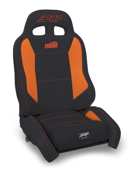 PRP Seats PRP EnduroCrawl Reclining Suspension Seat - Black/Orange Vinyl - Passenger