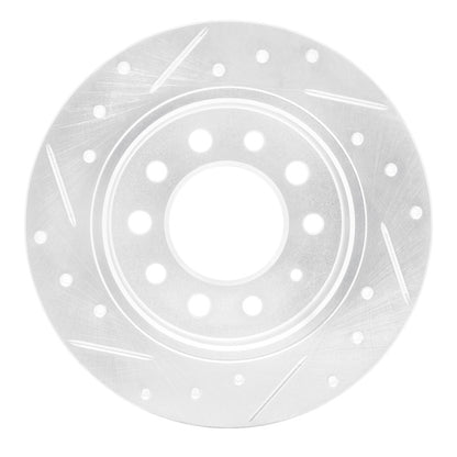 R1 Concepts R1 03-08 Hyundai TIBURON Rear Right Drilled & Slotted Silver Brake Rotor