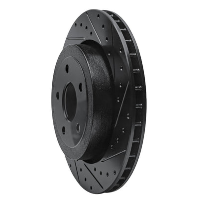 R1 Concepts R1 06-10 Jeep Grand Cherokee Rear Right Drilled & Slotted Black Brake Rotor