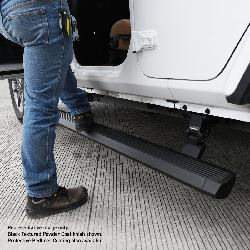 Go Rhino RealTruck 07-17 Jeep Wrangler 4dr VoltStep Electric Running Board Kit (Cut Req.) - Bedliner Coating