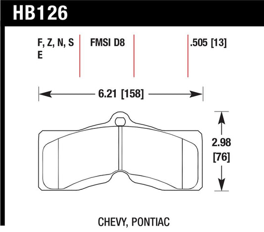 Hawk Performance Hawk 78-82 Chevy Corvette HT-10 Performance Front Brake Pads