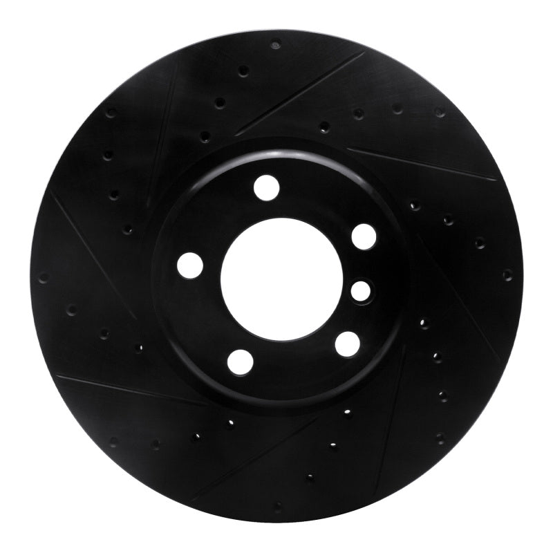 R1 Concepts R1 12-21 BMW 228I Front Left Drilled & Slotted Black Brake Rotor