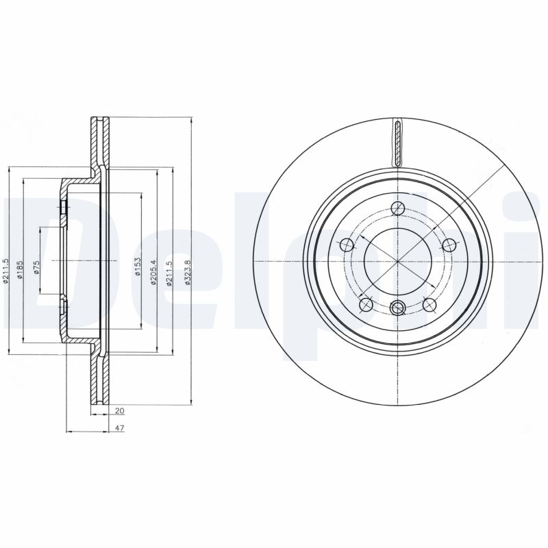 DELPHI BG4325C Brake Disc .
