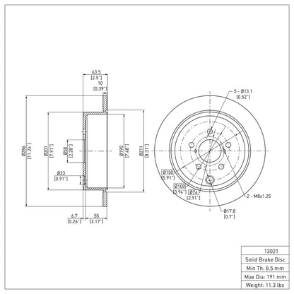 DFC 12-14 Subaru WRX Rear Brake Rotor