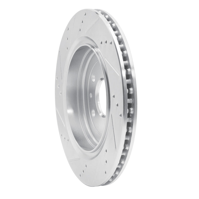 R1 Concepts R1 14-19 Chevrolet Corvette Rear Right Drilled & Slotted Silver Brake Rotor