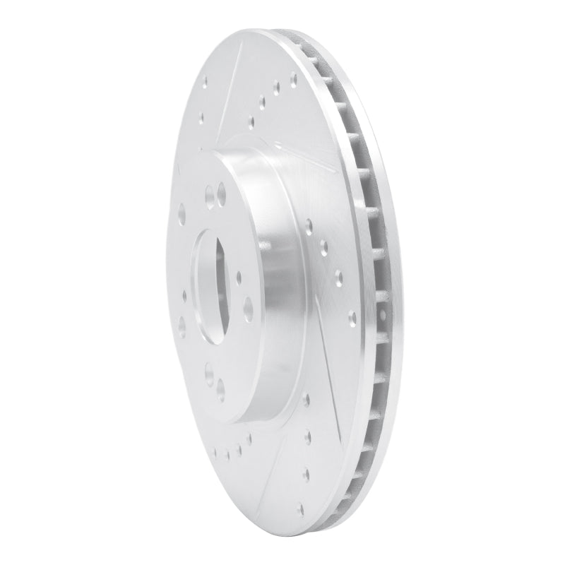 R1 Concepts R1 98-22 Acura CSX Front Left Drilled & Slotted Silver Brake Rotor
