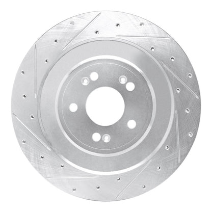 R1 Concepts R1 21-26 Genesis G80 Rear Left Drilled & Slotted Silver Brake Rotor