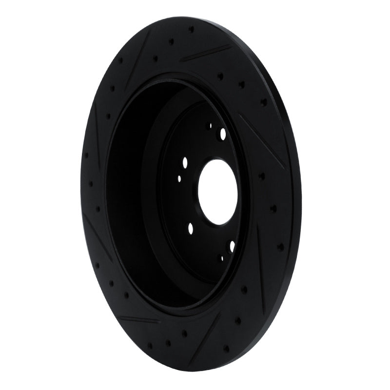 R1 Concepts R1 14-16 Acura MDX Rear Right Drilled & Slotted Black Brake Rotor