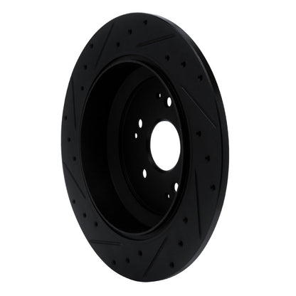 R1 Concepts R1 14-16 Acura MDX Rear Right Drilled & Slotted Black Brake Rotor
