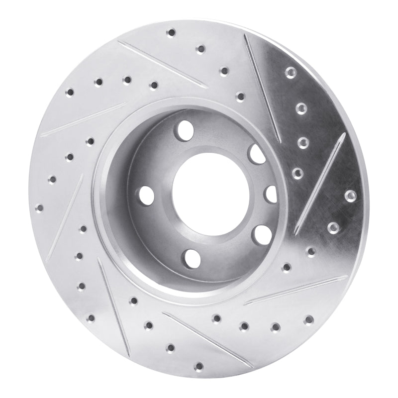 R1 Concepts R1 96-00 Volkswagen EuroVan Front Left Drilled & Slotted Silver Brake Rotor