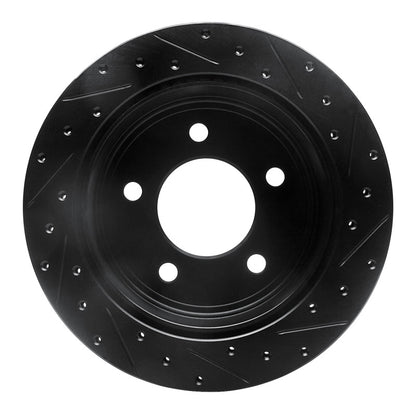 R1 Concepts R1 03-03 Dodge Ram 1500 Van Rear Left Drilled & Slotted Black Brake Rotor