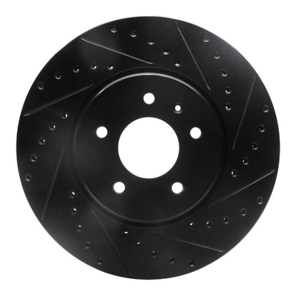 R1 Concepts R1 09-11 Cadillac STS Front Right Drilled & Slotted Black Brake Rotor