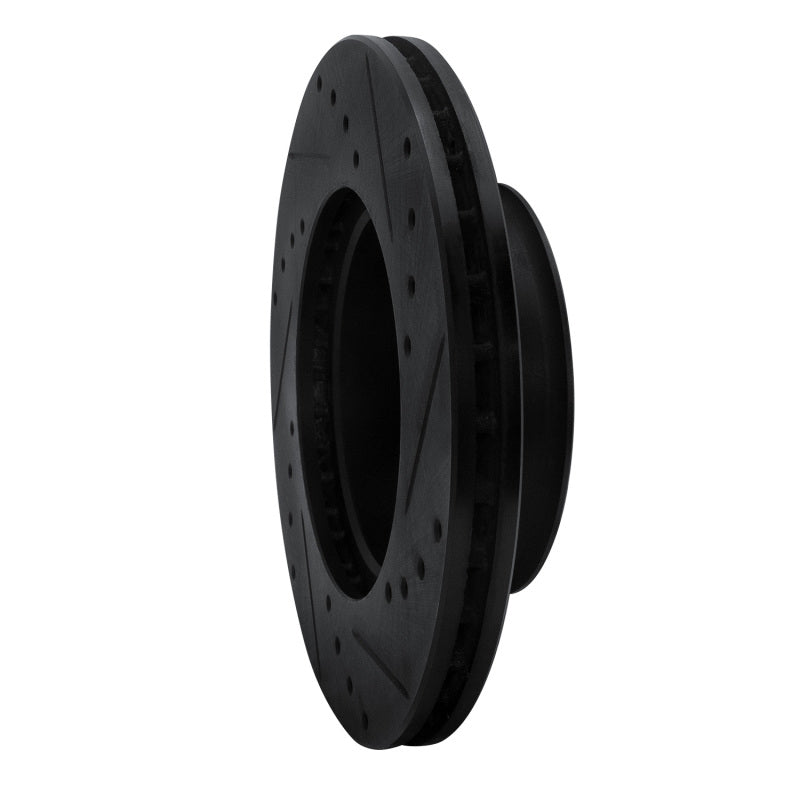 R1 Concepts R1 92-95 Volkswagen EuroVan Front Left Drilled & Slotted Black Brake Rotor