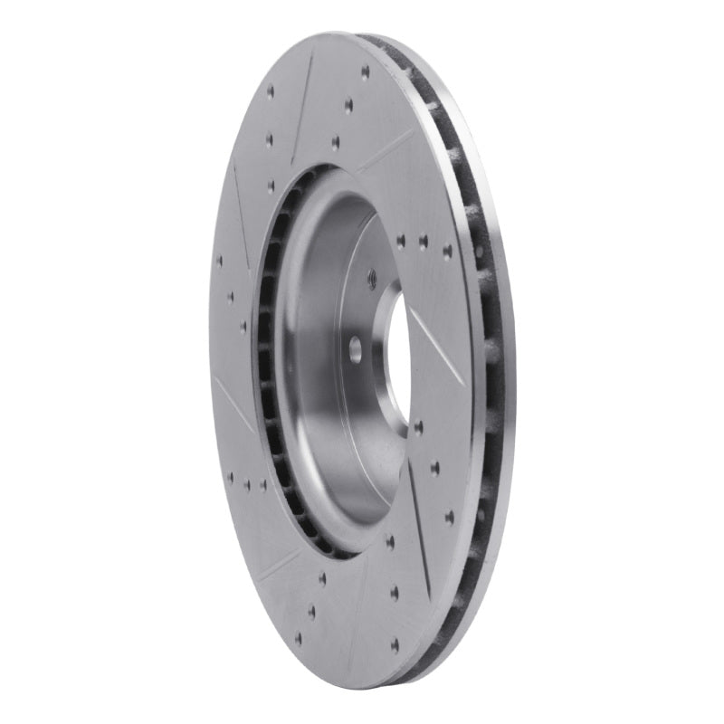 R1 Concepts R1 04-06 Nissan Sentra Front Right Drilled & Slotted Silver Brake Rotor