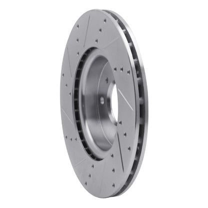R1 Concepts R1 04-06 Nissan Sentra Front Right Drilled & Slotted Silver Brake Rotor