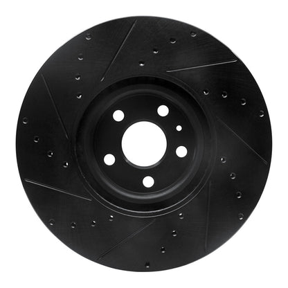 R1 Concepts R1 16-26 Polestar Polestar 2 Front Right Drilled & Slotted Black Brake Rotor