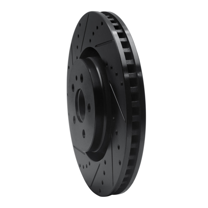 R1 Concepts R1 15-21 Ford Edge Front Left Drilled & Slotted Black Brake Rotor