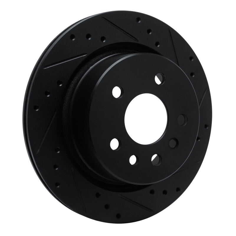 R1 Concepts R1 01-01 Cadillac CATERA Rear Right Drilled & Slotted Black Brake Rotor