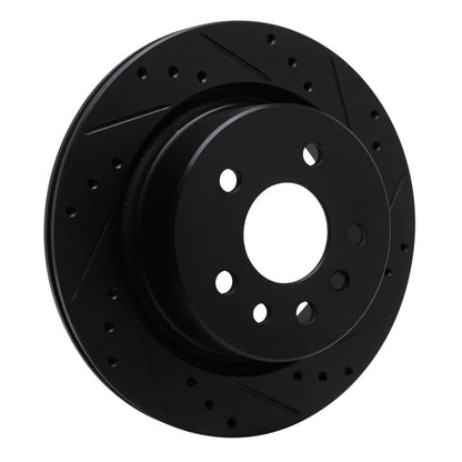 R1 Concepts R1 01-01 Cadillac CATERA Rear Right Drilled & Slotted Black Brake Rotor