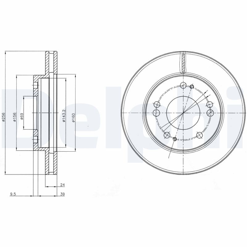 DELPHI BG4197 Brake Disc .