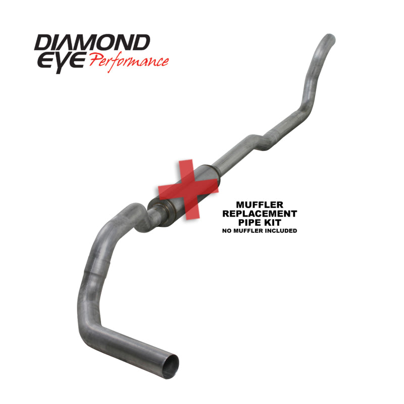 Diamond Eye Performance Diamond Eye KIT 4in TB MFLR RPLCMENT PIPE SGL AL: 2-WHEEL DRIVE ONLY 89-93 DODGE CUMMINS 5.9L
