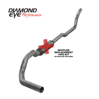 Diamond Eye Performance Diamond Eye KIT 4in TB MFLR RPLCMENT PIPE SGL AL: 2-WHEEL DRIVE ONLY 89-93 DODGE CUMMINS 5.9L