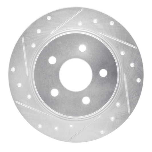 R1 Concepts R1 02-08 Seat ALHAMBRA Rear Right Drilled & Slotted Silver Brake Rotor