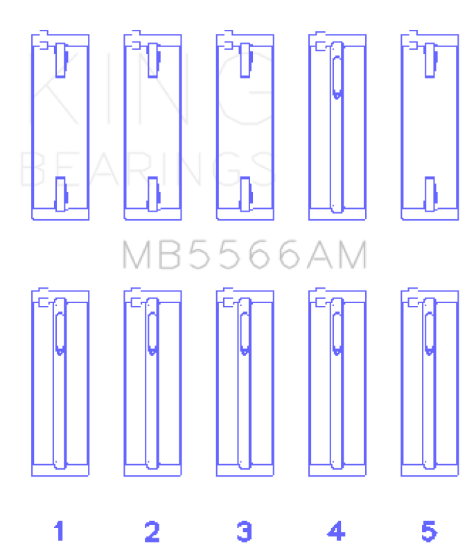 King Engine Bearings Audi A4 1.8L AEB (Size +.50 Oversized) Main Bearing Set