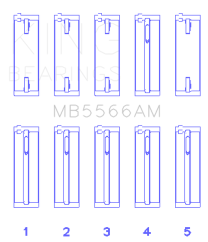King Engine Bearings Audi A4 1.8L AEB (Size +.50 Oversized) Main Bearing Set