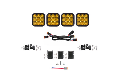 Diode Dynamics SS5 Pro Universal CrossLink 4-Pod Lightbar - Yellow Driving
