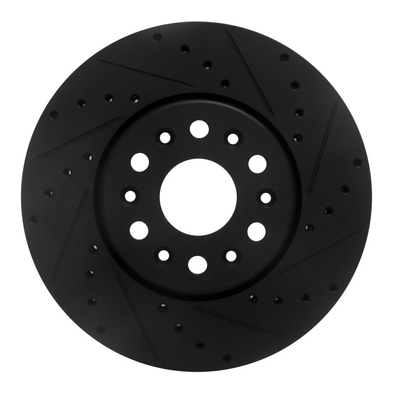 R1 Concepts R1 17-25 Buick Enclave Front Right Drilled & Slotted Black Brake Rotor
