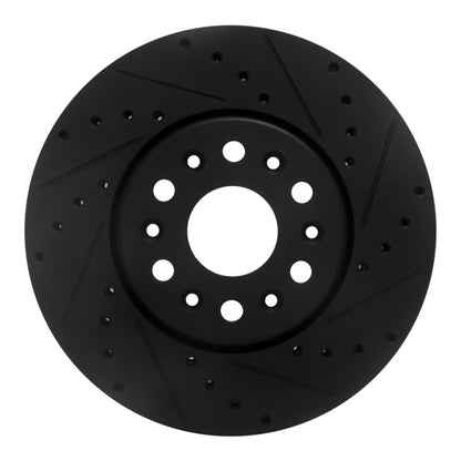 R1 Concepts R1 17-25 Buick Enclave Front Right Drilled & Slotted Black Brake Rotor