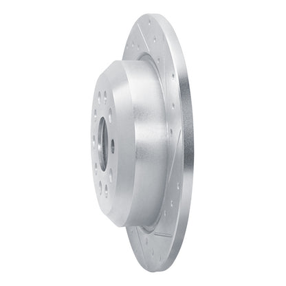 R1 Concepts R1 99-04 Jeep Grand Cherokee Front Right Drilled & Slotted Silver Brake Rotor