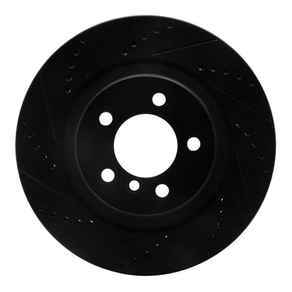 R1 Concepts R1 06-09 Land Rover Range Rover Front Left Drilled & Slotted Black Brake Rotor