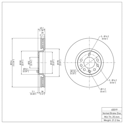 DFC 03-11 Cadillac BLS (Mexico) Front GeoSPEC Coated Rotor