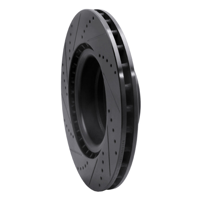 R1 Concepts R1 06-12 Land Rover Range Rover Front Right Drilled & Slotted Black Brake Rotor