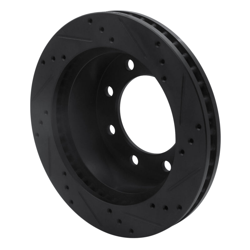 R1 Concepts R1 00-02 Dodge Ram 3500 Front Left Drilled & Slotted Black Brake Rotor