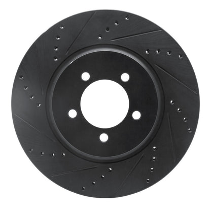 R1 Concepts R1 03-05 Lincoln AVIATOR Front Left Drilled & Slotted Black Brake Rotor