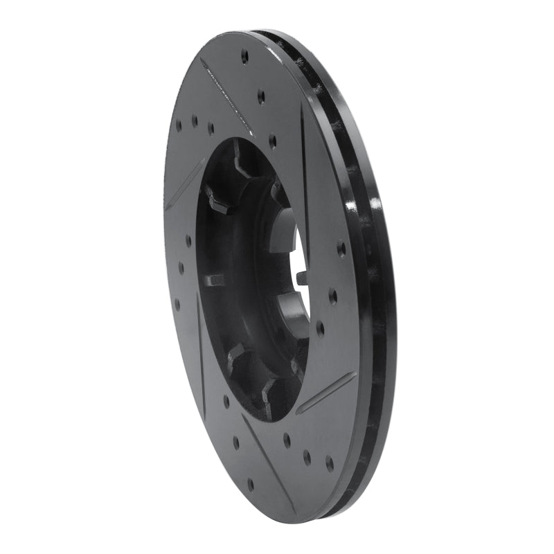 R1 Concepts R1 85-94 Subaru GL-10 Front Left Drilled & Slotted Black Brake Rotor