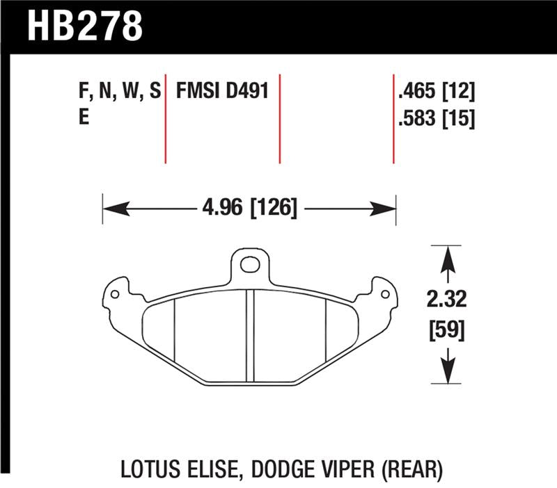 Hawk Performance Hawk Lotus Elise 12mm Ht-10 Rear Race Brake Pads