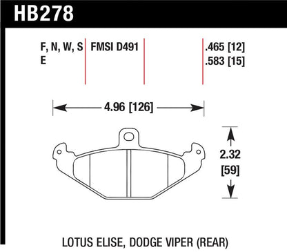 Hawk Performance Hawk Lotus Elise 12mm Ht-10 Rear Race Brake Pads