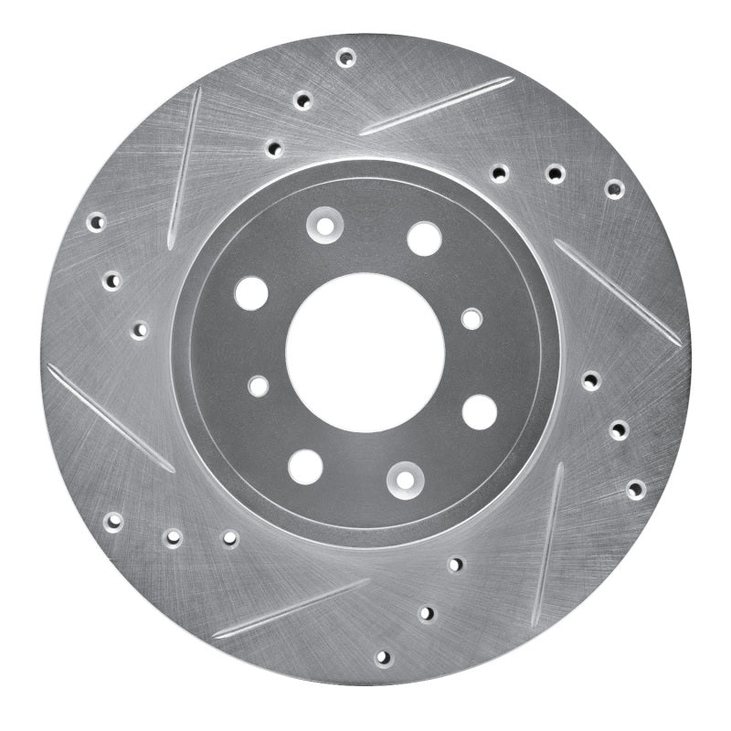 R1 Concepts R1 15-20 Honda Fit (Mexico) Front Left Drilled & Slotted Silver Brake Rotor