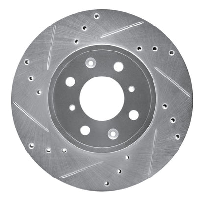 R1 Concepts R1 15-20 Honda Fit (Mexico) Front Left Drilled & Slotted Silver Brake Rotor