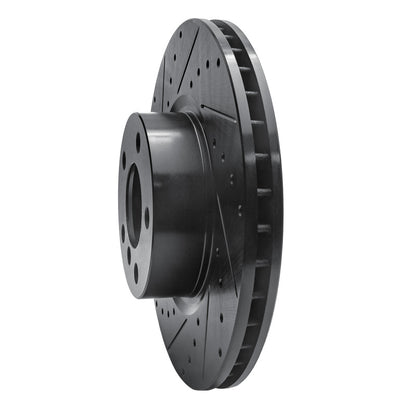 R1 Concepts R1 11-18 BMW X4 Front Left Drilled & Slotted Black Brake Rotor