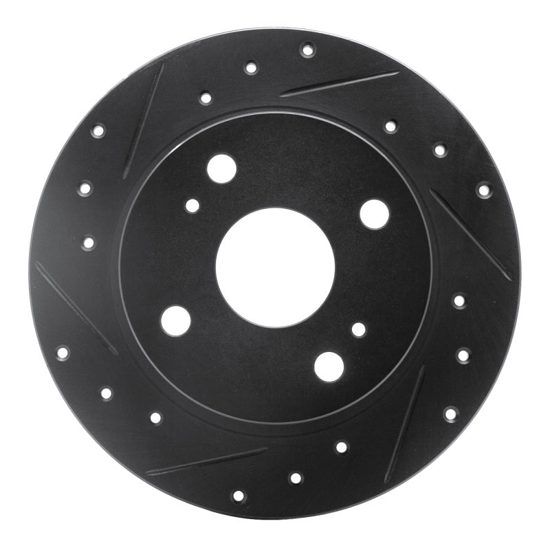 R1 Concepts R1 79-81 Toyota Celica Rear Left Drilled & Slotted Black Brake Rotor