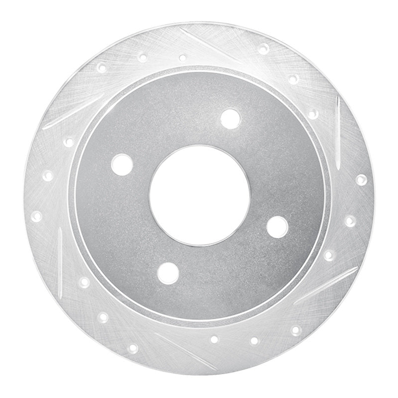 R1 Concepts R1 90-92 Infiniti M30 Rear Right Drilled & Slotted Silver Brake Rotor