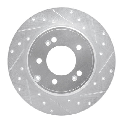 R1 Concepts R1 17-19 Kia Cadenza Rear Right Drilled & Slotted Silver Brake Rotor