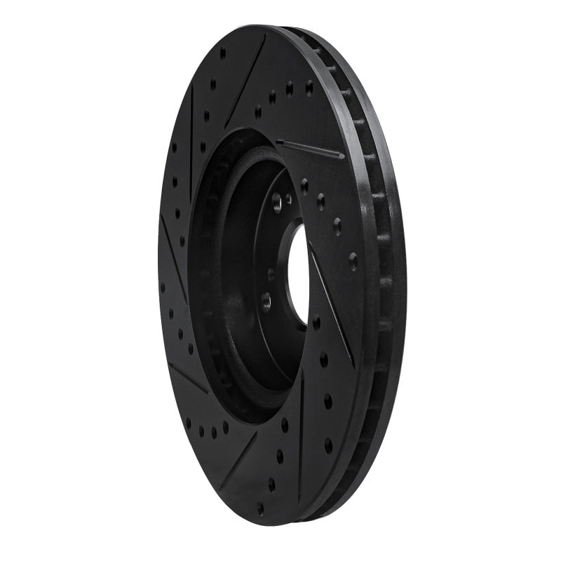 R1 Concepts R1 02-15 Acura ILX Front Right Drilled & Slotted Black Brake Rotor
