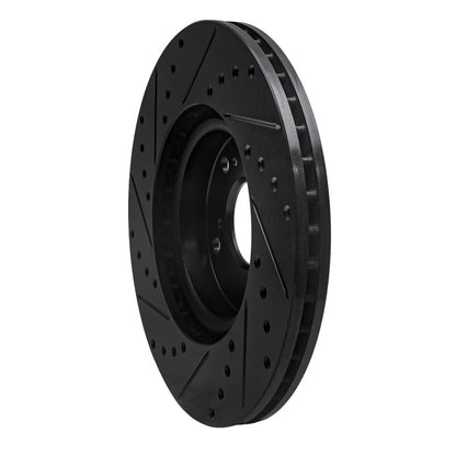 R1 Concepts R1 02-15 Acura ILX Front Right Drilled & Slotted Black Brake Rotor